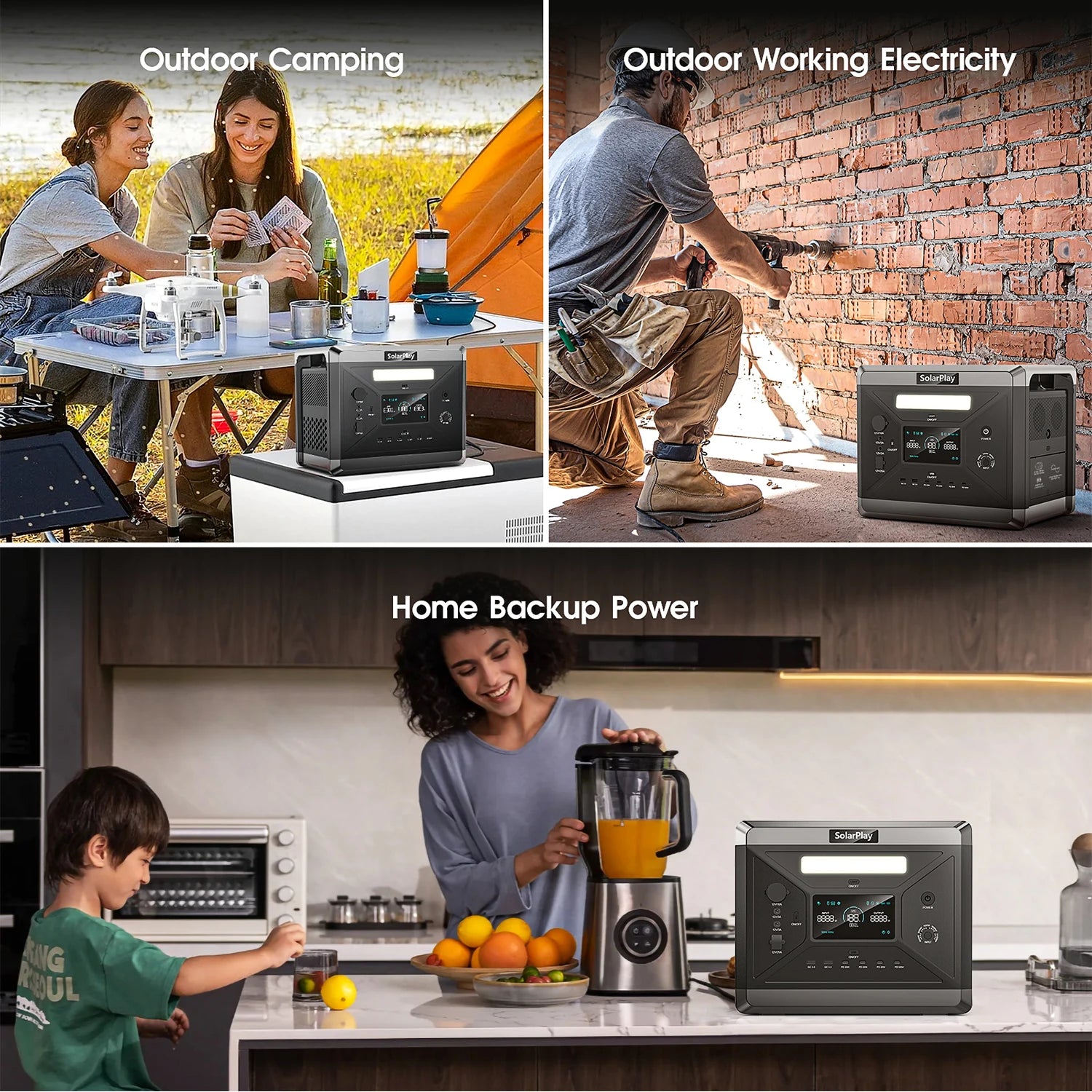 SOLARPLAY Q2501 Power Station – 2160Wh LiFePO4 Battery with 2400W Output