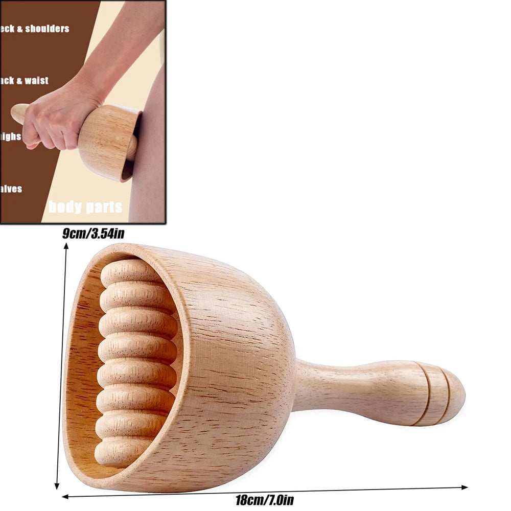 Wood Therapy Massager – Anti-Cellulite Gua Sha Tool, Deep Tissue Relaxation & Body/Face Lifting Roller, Maderoterapia Massage Tool