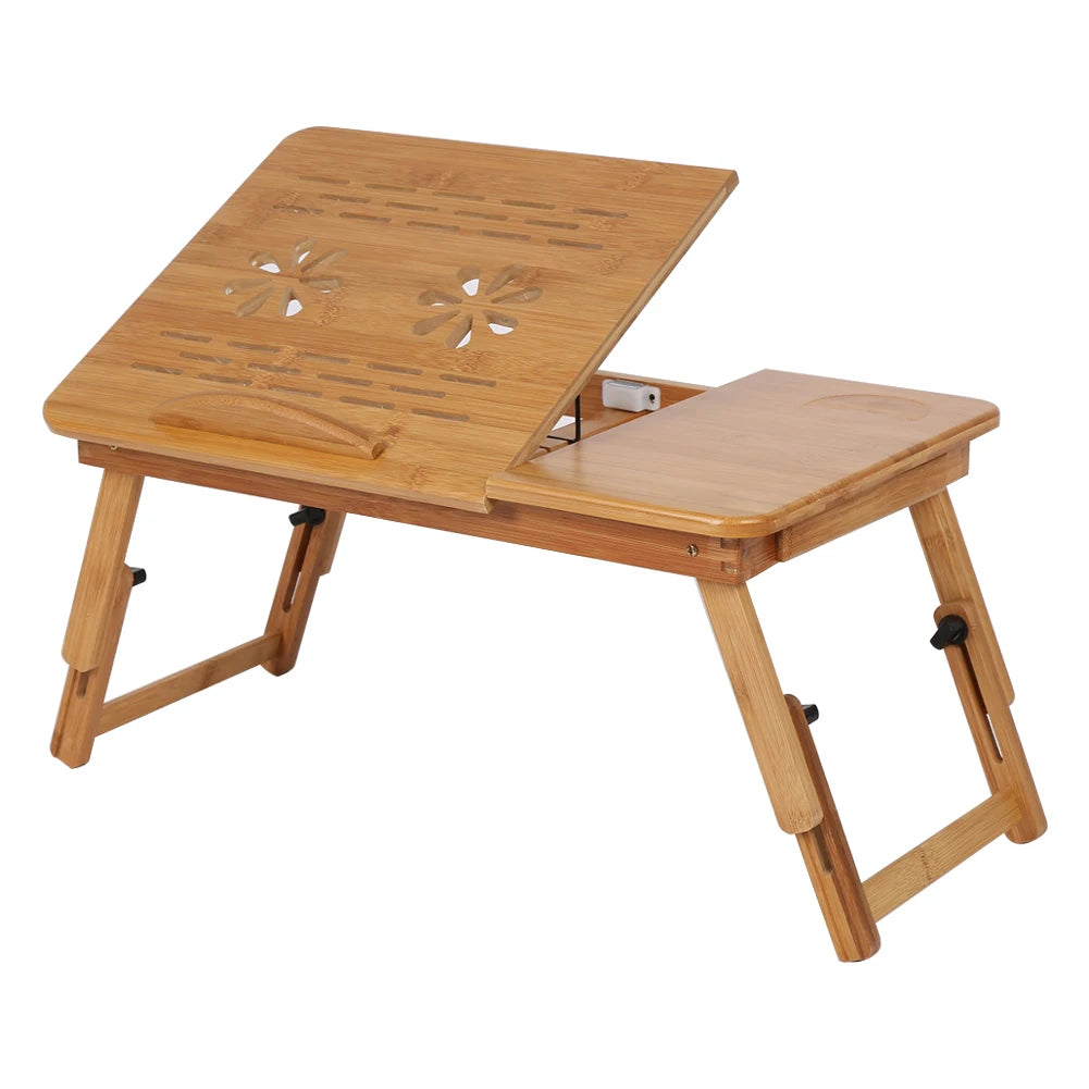 Adjustable Bamboo Bed Desk – Portable Lap Desk for Reading, Writing, and Laptop Use
