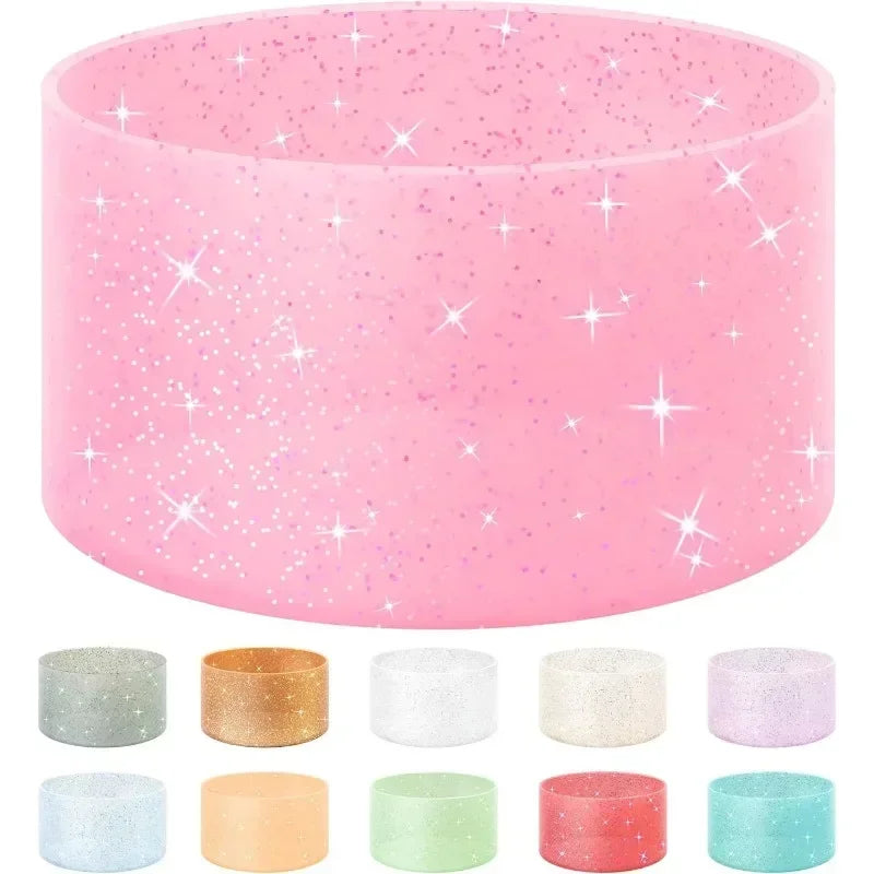 Silicone Glitter Bottle Bottom Sleeve – Anti-Slip Tumbler Cup Protector