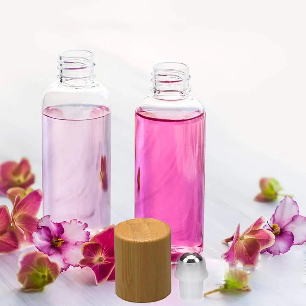 12pcs 10ml Glass Roll-On Bottles – Refillable Essential Oil & Perfume Bottles with Bamboo Lids