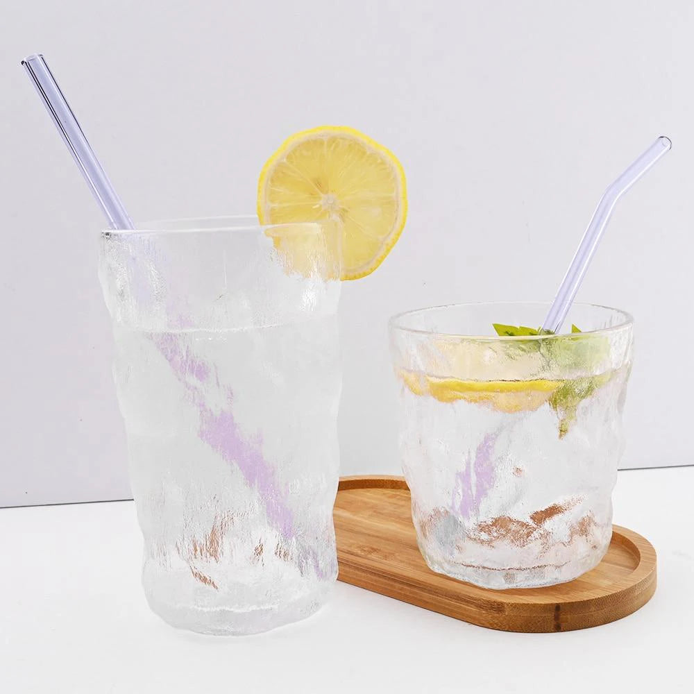 20PCS Colorful Reusable Glass Straws Set – 8mm Drinking Straws for Smoothies, Milkshakes, Tea, Juice, and Cocktails