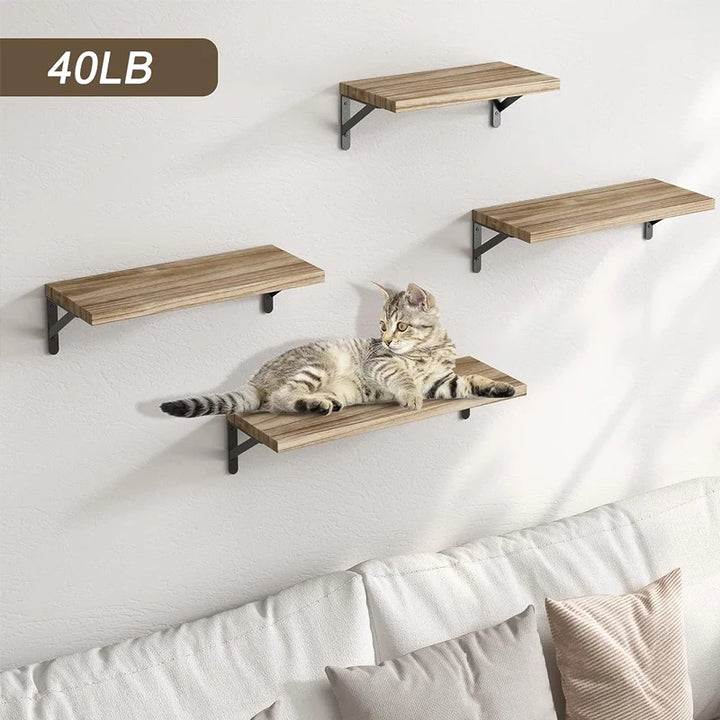 Floating Wooden Shelves - Wall Storage & Display Rack