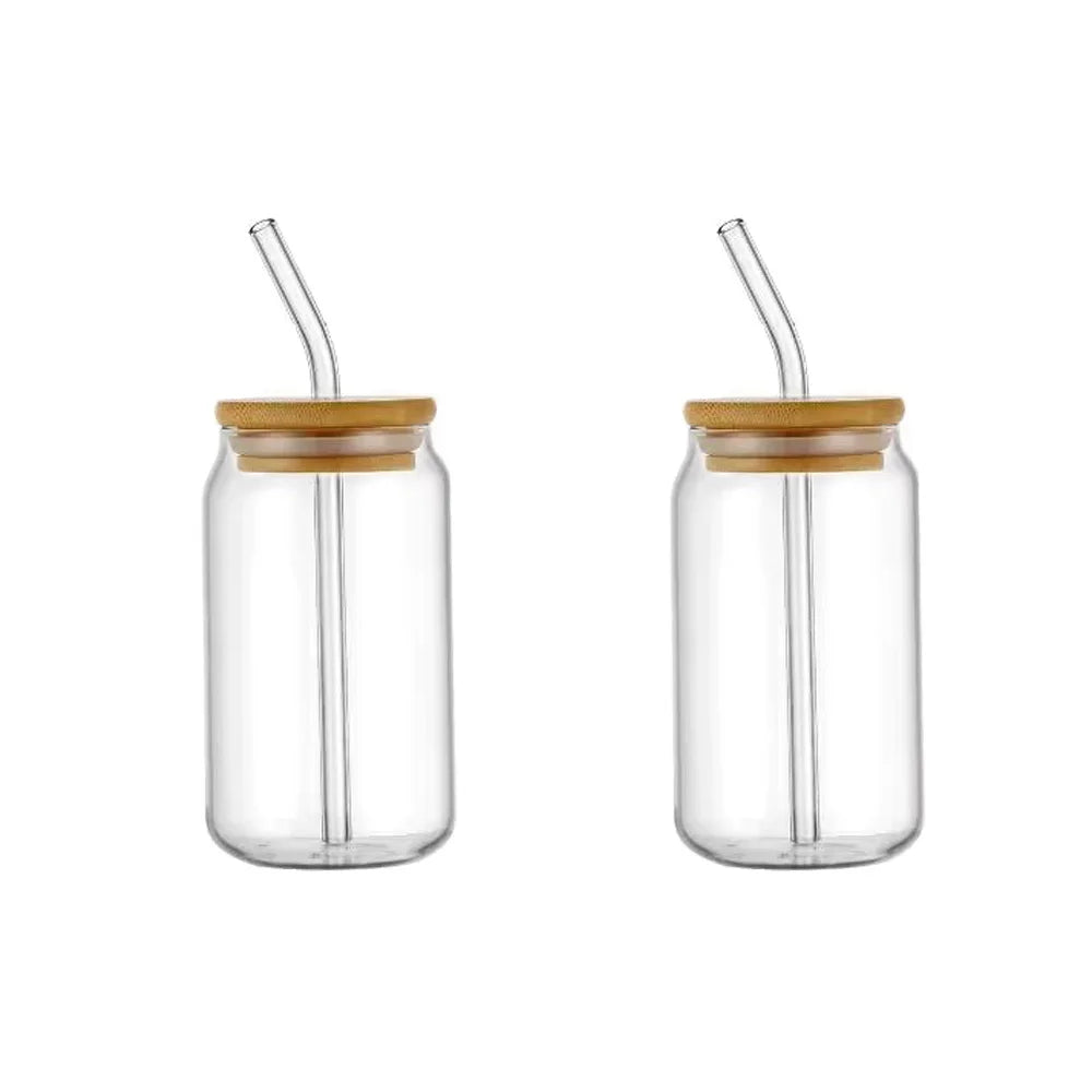 Mason Jar Coffee Mug with Straw and Lid – Iced Coffee Glasses, Beverage & Juice Cups
