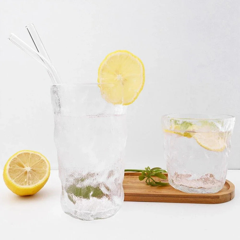 20PCS Colorful Reusable Glass Straws Set – 8mm Drinking Straws for Smoothies, Milkshakes, Tea, Juice, and Cocktails