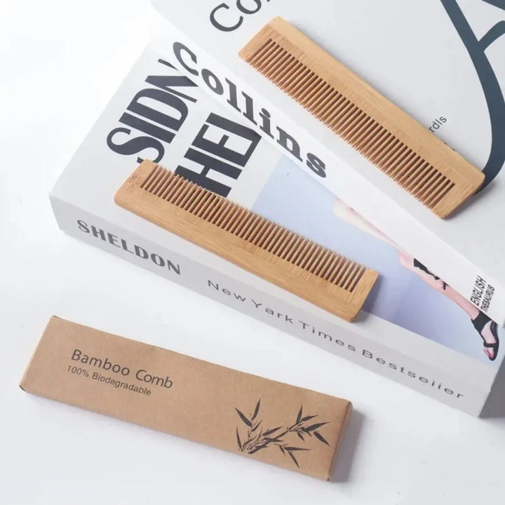 Natural Bamboo Wooden Comb – Anti-Static Hair Brush & Scalp Massage Tool for Men