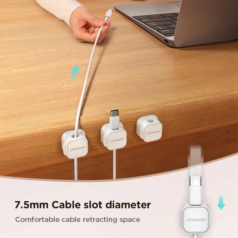 Joyroom Magnetic Cable Clips – 3/6 Pcs Adhesive Cord Organizer for Desk & Home Office