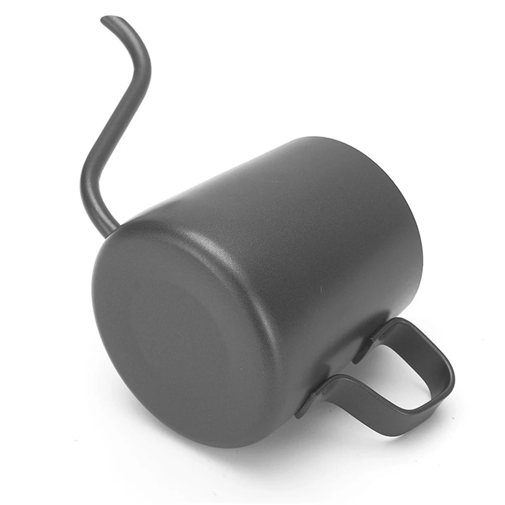 Long Narrow Spout Coffee Pot – 8.5oz/12oz Small Fine Stainless Steel Pour Over Drip Coffee Pot, Gooseneck Tea Kettle (Black)