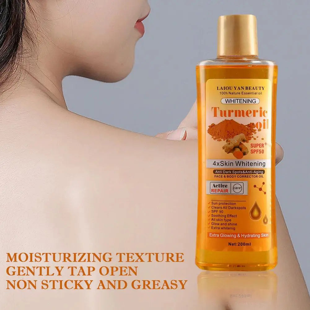 200ml Turmeric & Ginger Essential Oil – Deep Hydration Face & Body Moisturizer