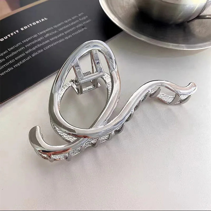 Metal Irregular Hair Claw Clips – Silver/Gold Punk Style Barrettes