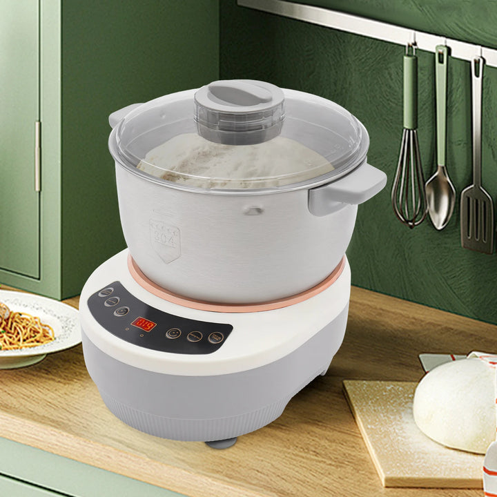 5L Electric Noodle Machine – Silver Household Noodle Making Dough Mixer with 304 Stainless Steeless Steel Silicone ABS 110V 60Hz