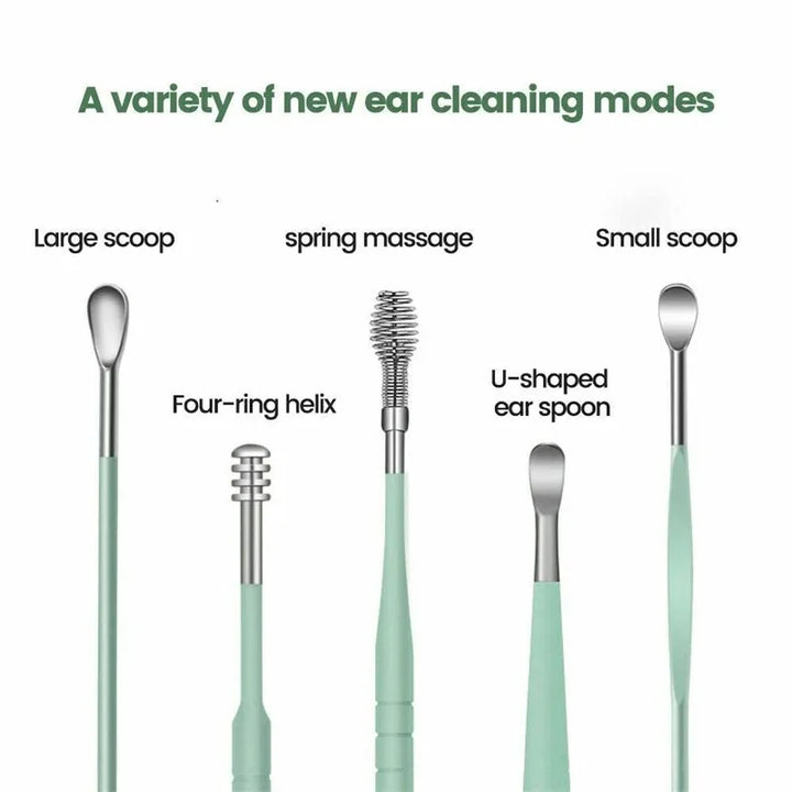 6pcs Earwax Removal Tool Set – Stainless Steel Earpick & Curette Kit