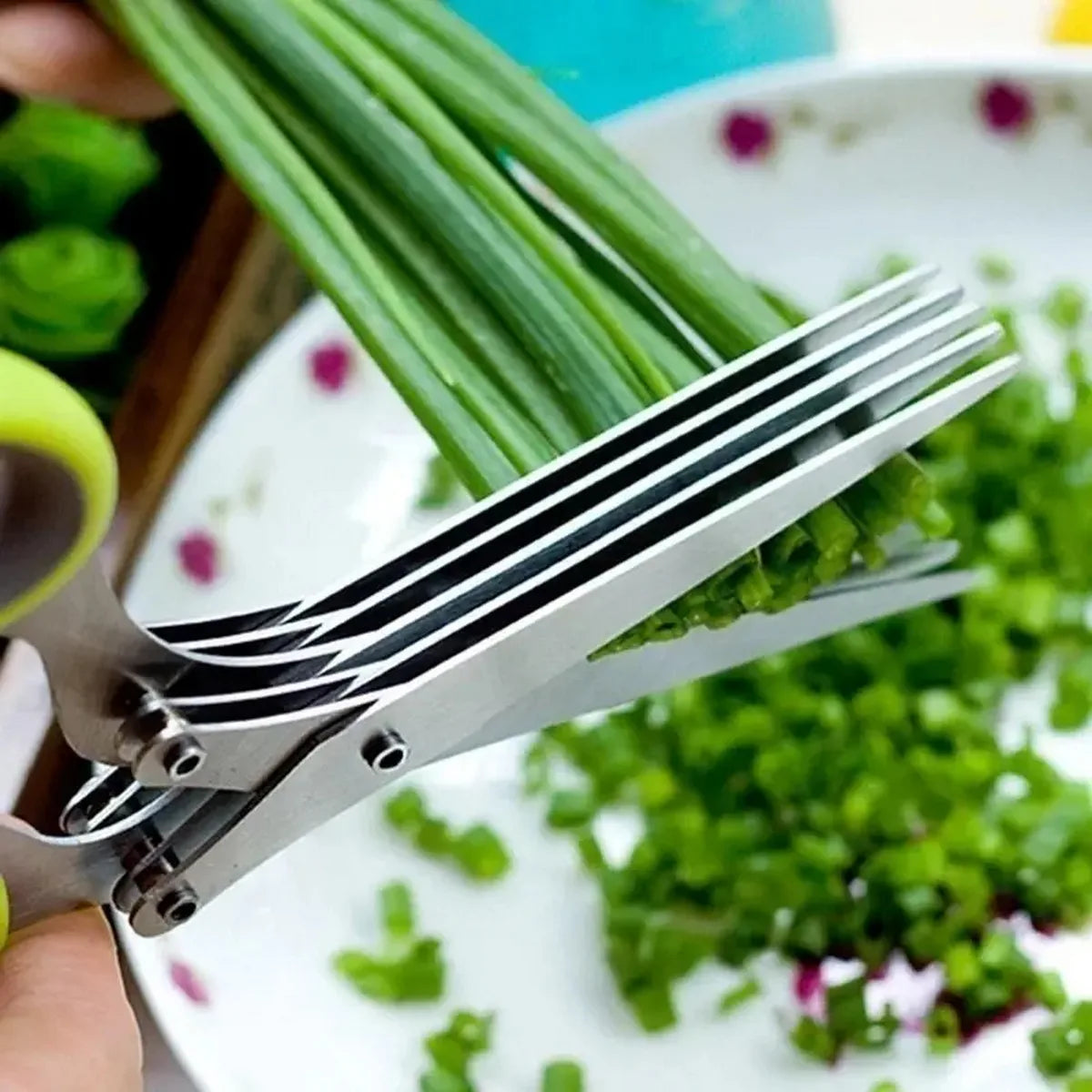 Multi-Functional Stainless Steel 3/5-Layer Kitchen Scissors – Pepper, Scallion, Laver Cutting & Chopping Cooking Tool