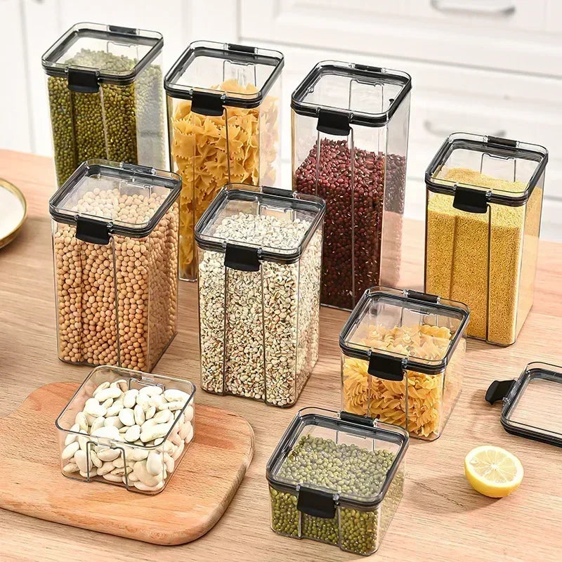 460-1800ML Set Kitchen Stackable Sealed Jars – Plastic Food Storage Box, Multigrain Tank Bottle, Dried Fruit & Tea Storage Containers