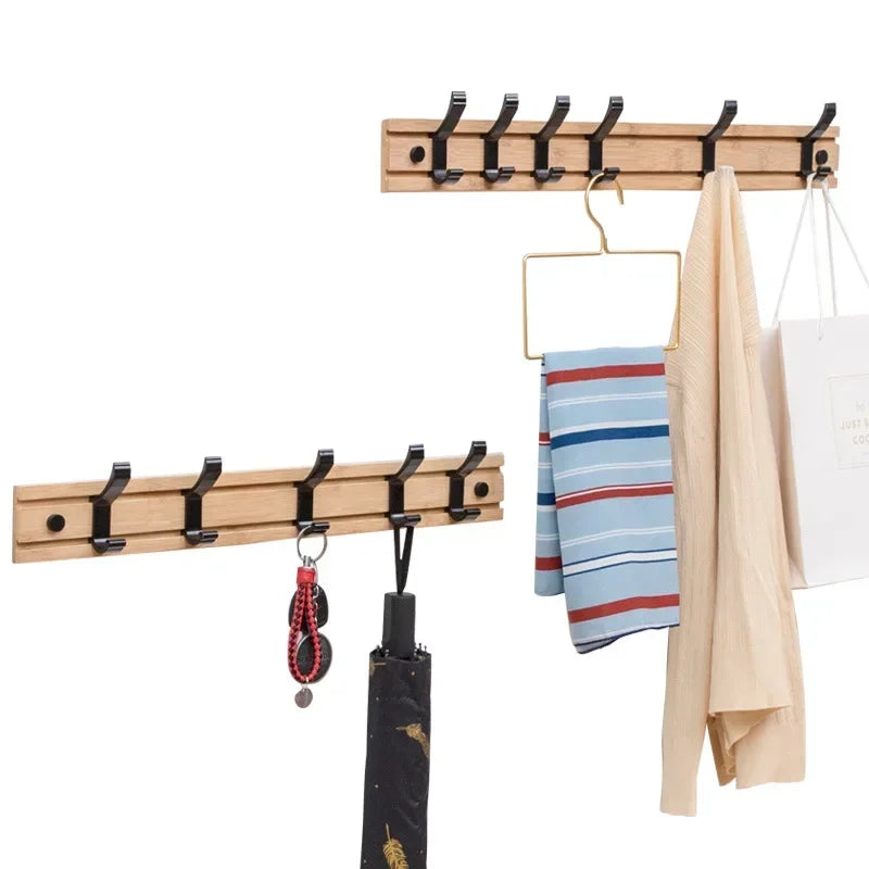 Nordic Style Bamboo Coat Rack – Bedroom & Living Room Clothes Hanger with Hooks
