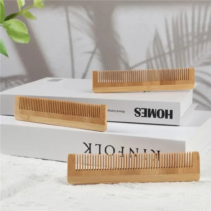 Natural Bamboo Wooden Comb – Anti-Static Hair Brush & Scalp Massage Tool for Men