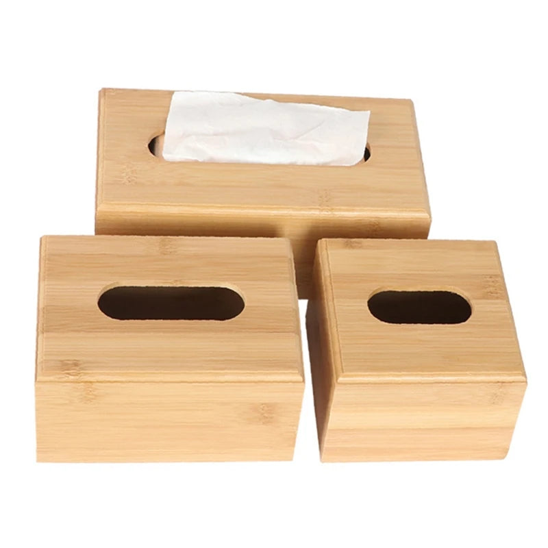 Bamboo Box Tissue Household Hotel Cafe for Creative Napkin Dispenser Box Utility Paper Container Large Capacit