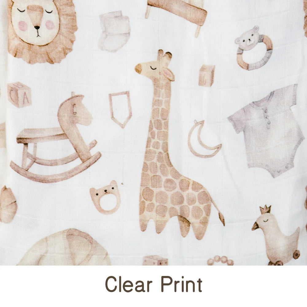Elinfant Bamboo Cotton Muslin Swaddle Blanket – 120x110cm Baby Wrap Towel