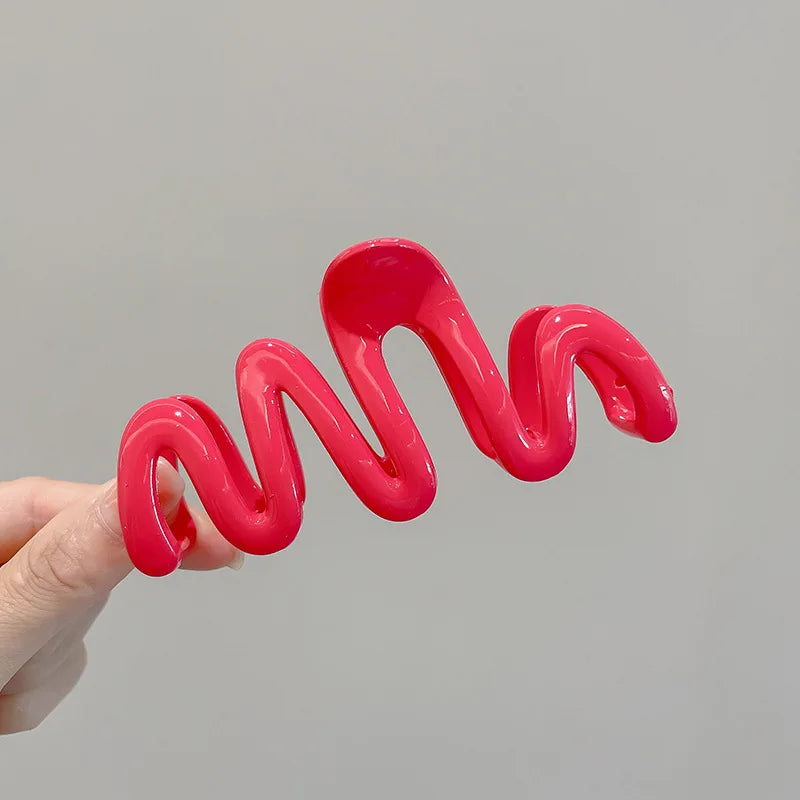 Colorful Jelly Wave Hair Claw – Korean Sweet Style Clip