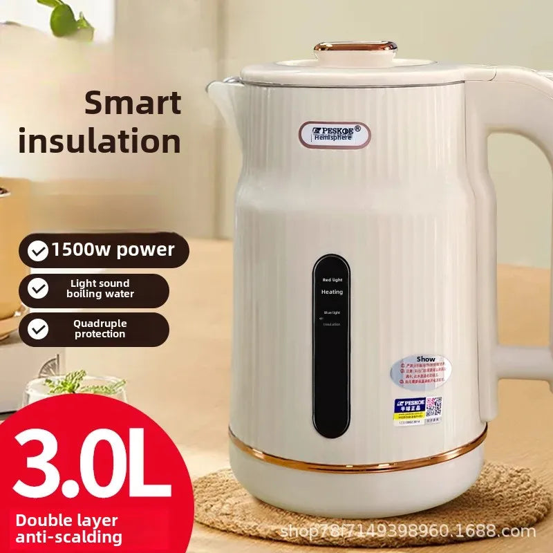 Large Capacity Automatic Breakdown Electrical Kettle – Half Sphere Shape Insulated Thermal Water Heater for Dormitory and Home Use