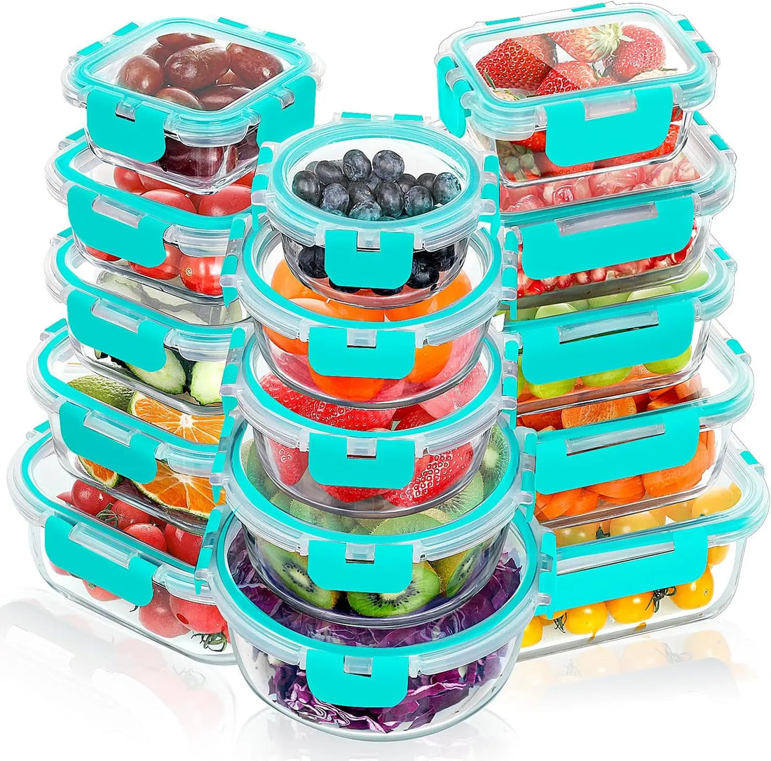 30 Pieces Glass Meal Prep Containers Set – Stackable Glass Food Storage Containers with Lids, Airtight Glass Lunch Containers
