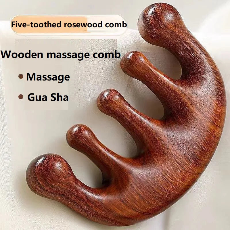 Wooden Massage Comb – Scalp & Head Oil Massager, Hair Comb Tool (AMS01)