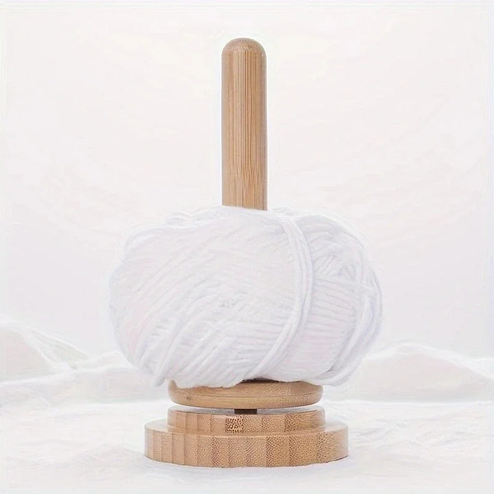 Bamboo And Wood Yarn Stand Yarn Spool Home Braided Yarn Spool Storage Stand Table Top Rotary Ball Wooden Winder
