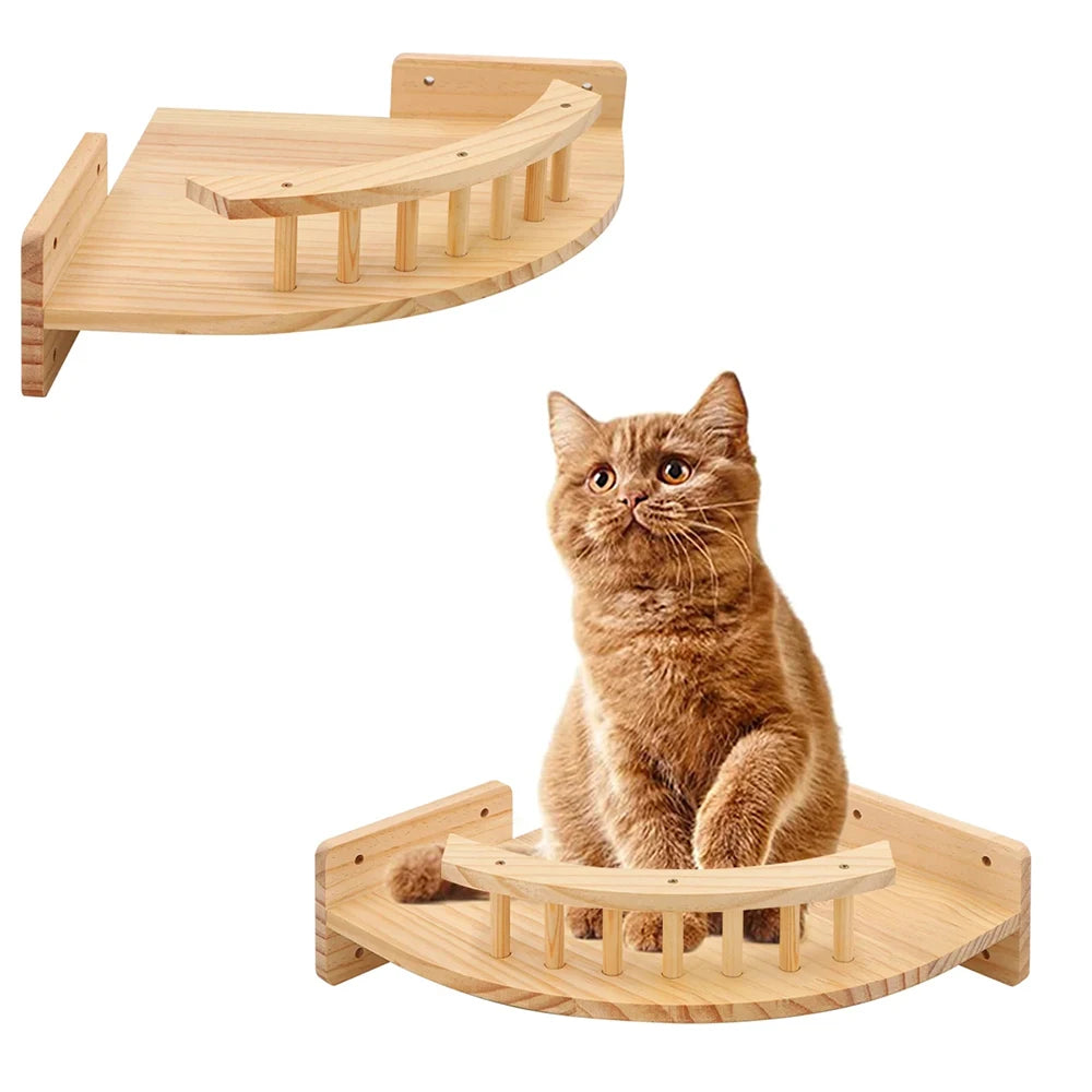 Wall-Mounted Cat Climbing Frame – 50cm Ladder, Hammock, Sisal Post & Pedal for Indoor Cats