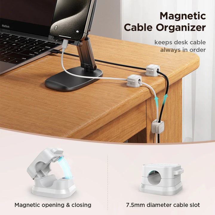Joyroom Magnetic Cable Clips – 3/6 Pcs Adhesive Cord Organizer for Desk & Home Office