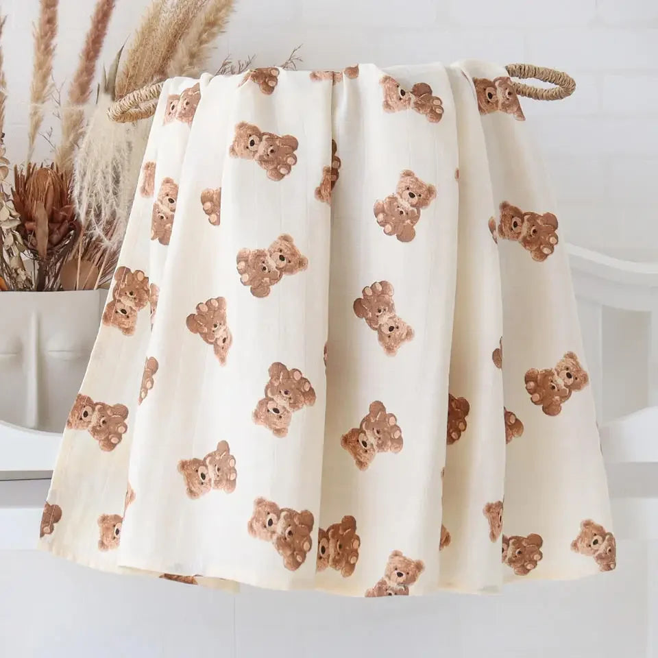 Bamboo Muslin Baby Swaddle Blanket – 120x120cm
