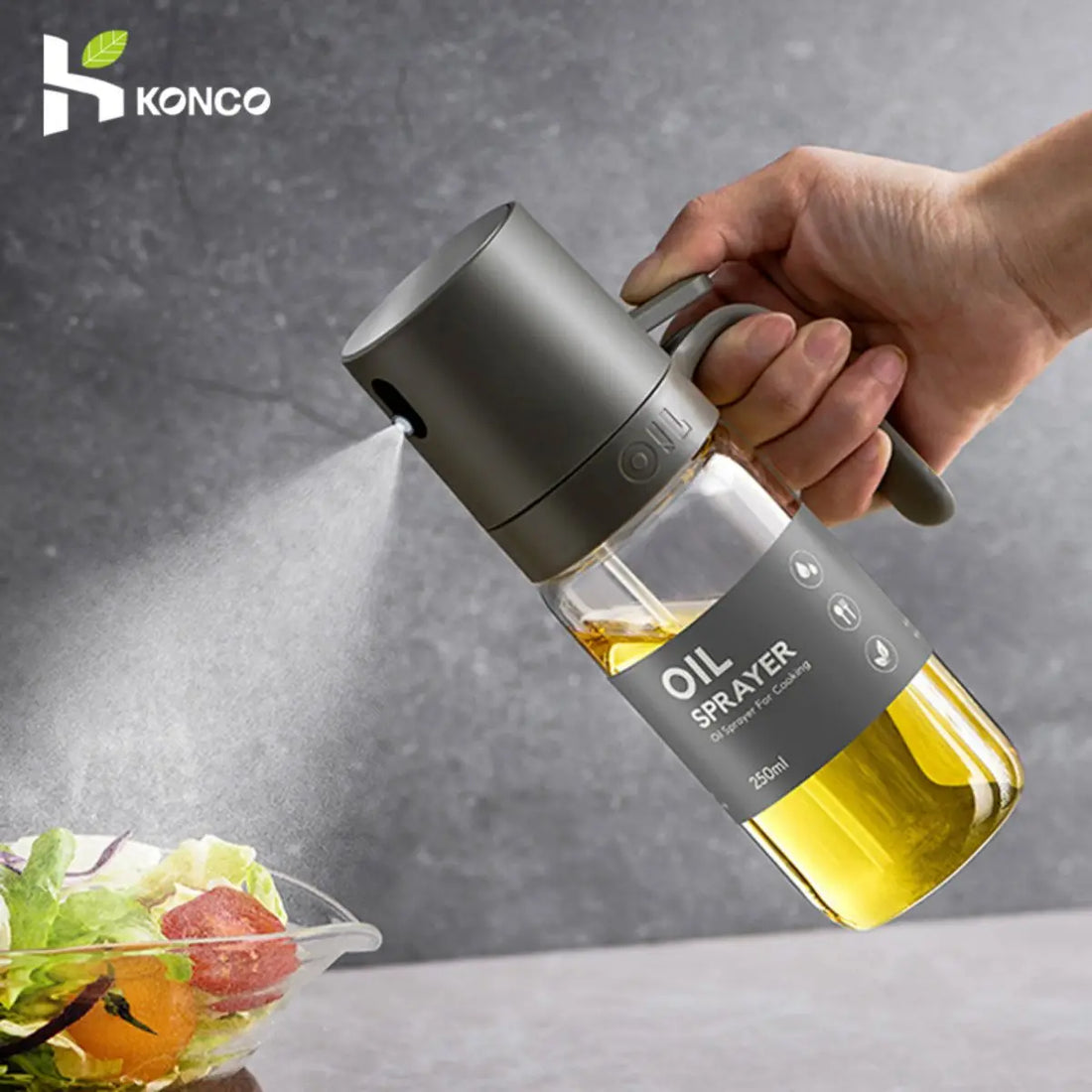 250ml Oil Spray Bottle – Borosilicate Glass Olive Oil Mister for Cooking, Air Fryer, and Salad