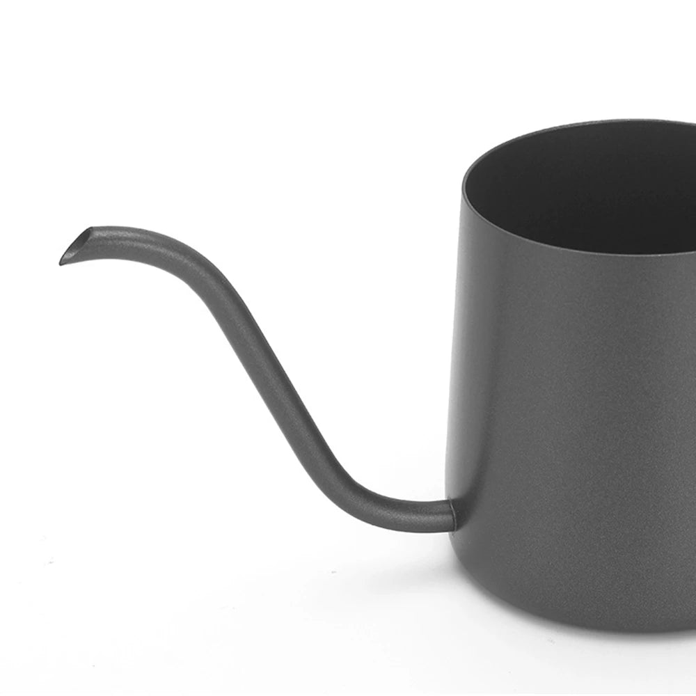 Long Narrow Spout Coffee Pot – 8.5oz/12oz Small Fine Stainless Steel Pour Over Drip Coffee Pot, Gooseneck Tea Kettle (Black)