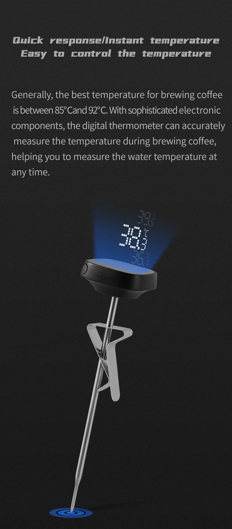 MHW-3BOMBER Instant Read Digital Thermometer – Precision for Coffee, Cooking, and More