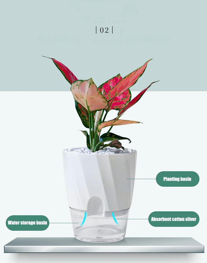 Self-Watering Hydroponic Flower Pot – Double Layer Design