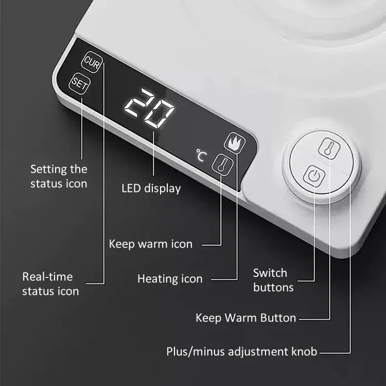 Electric Coffee Pot 1000ml – Coffee Pot with LED Screen, Adjustable Temperature, Intelligent Electric Gooseneck Coffee Pot
