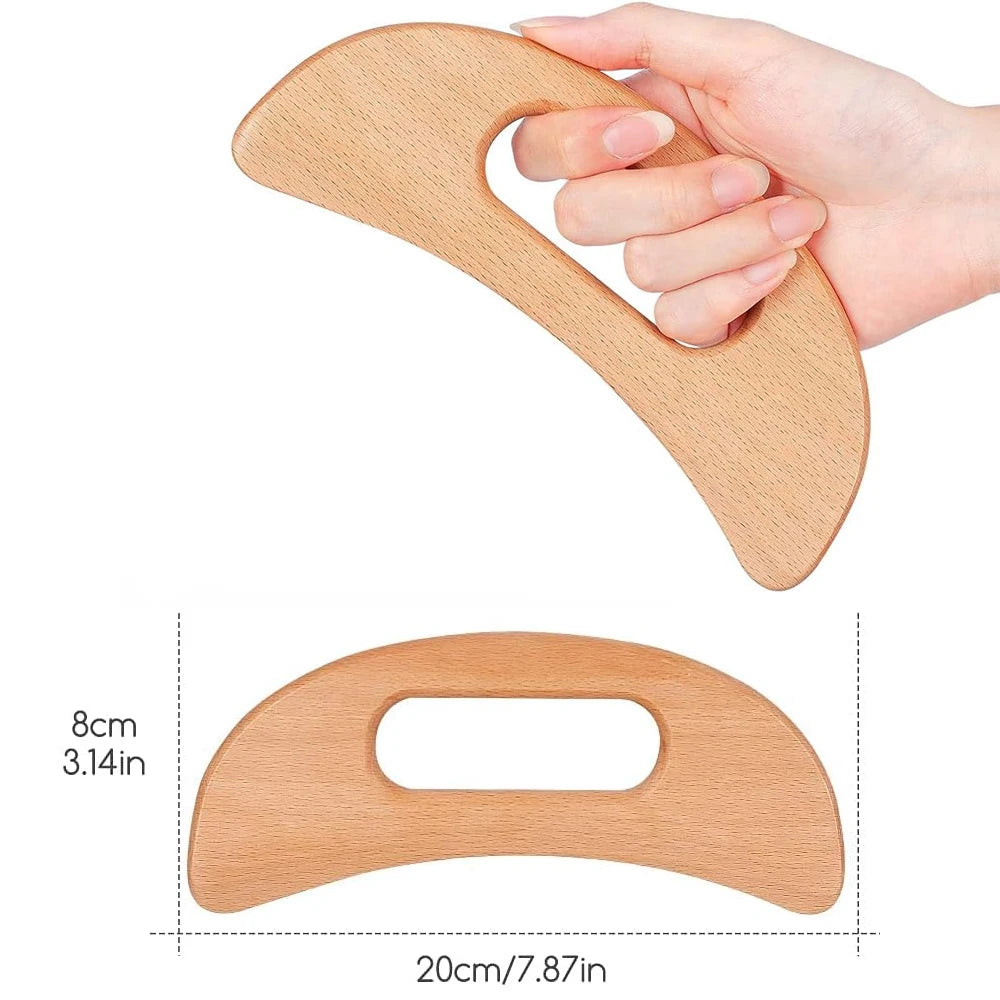 Wood Therapy Massager – Anti-Cellulite Gua Sha Tool, Deep Tissue Relaxation & Body/Face Lifting Roller, Maderoterapia Massage Tool