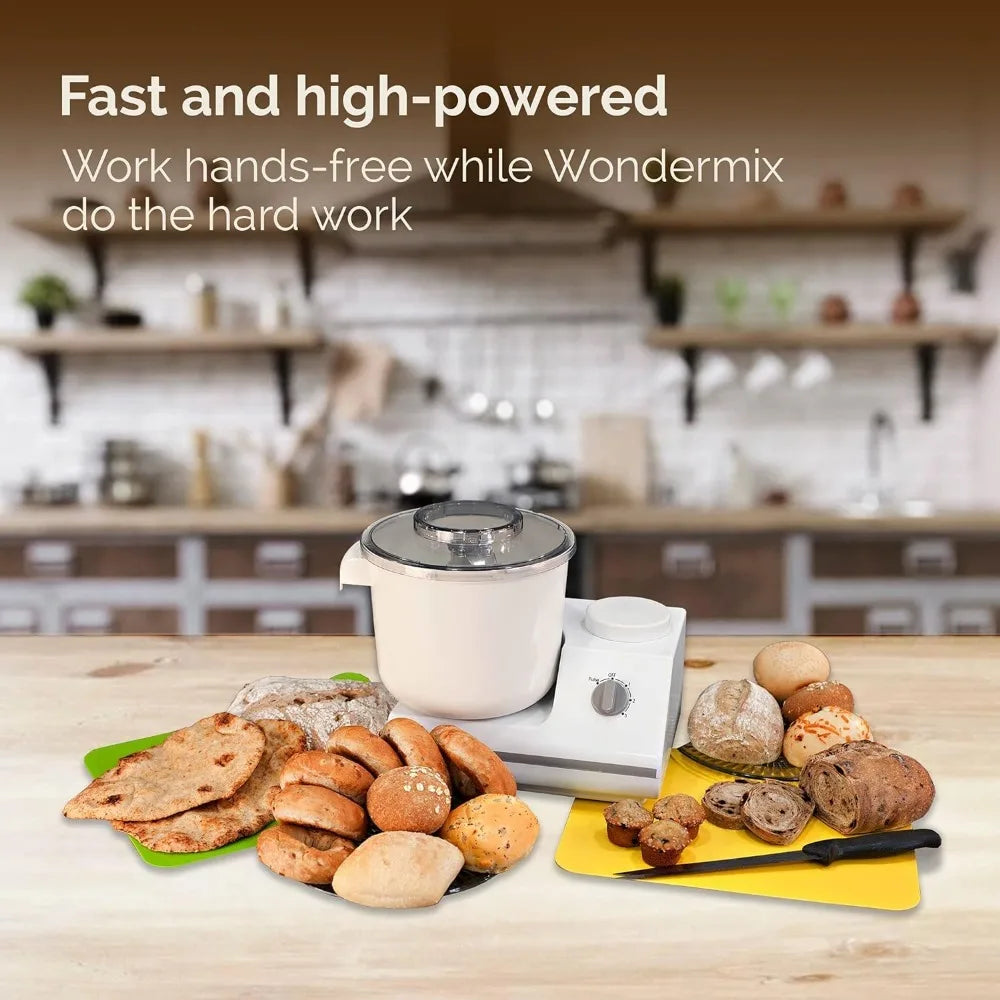 Complete Bread Dough Mixer with Dough Hook – Kitchen Electric Vertical Mixer, White
