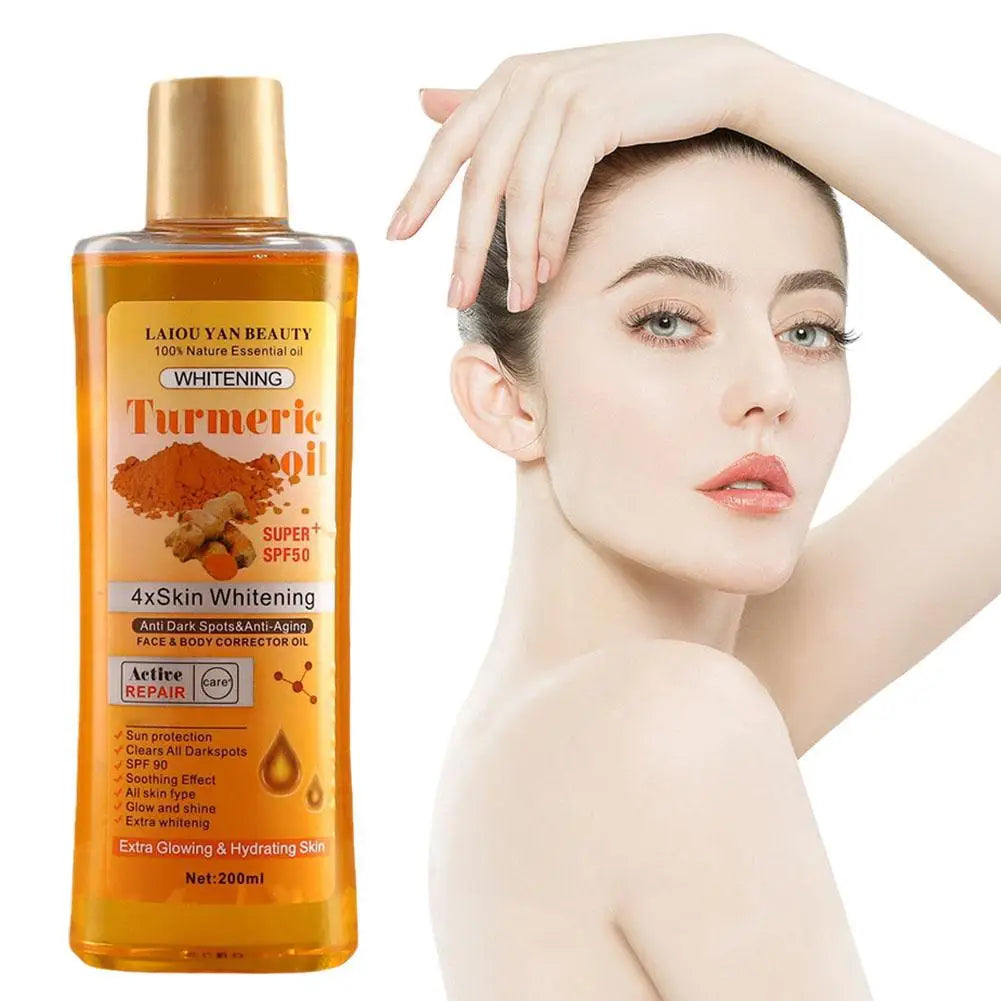 200ml Turmeric & Ginger Essential Oil – Deep Hydration Face & Body Moisturizer