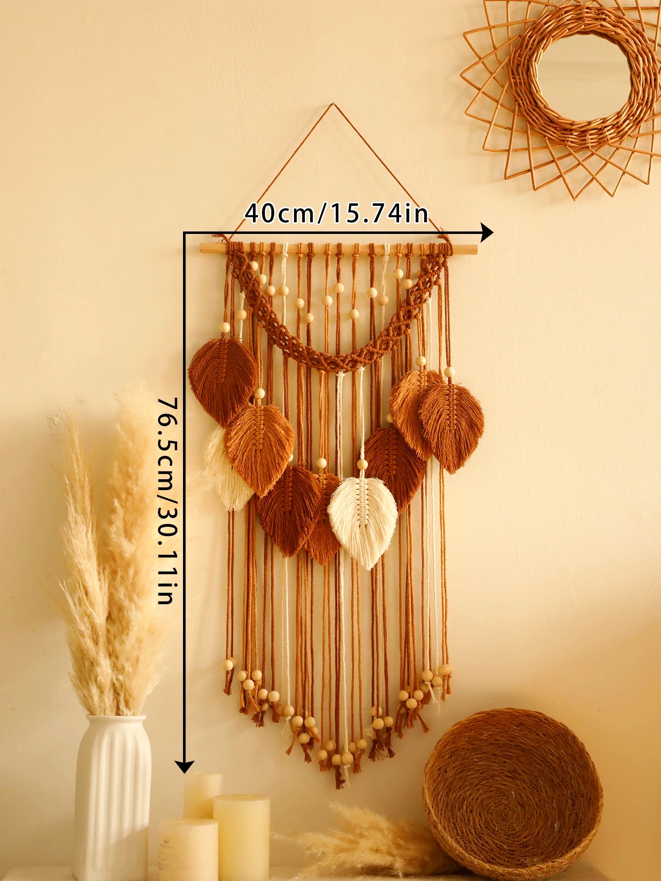 Leaf Macrame Wall Tapestry – Boho Home Decor