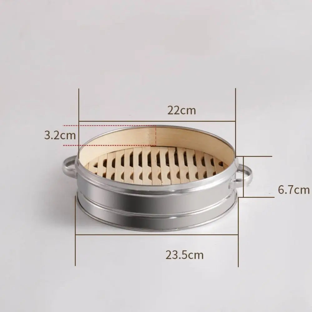 Bamboo Steamer Basket with Lid for Dumplings & Bao Buns