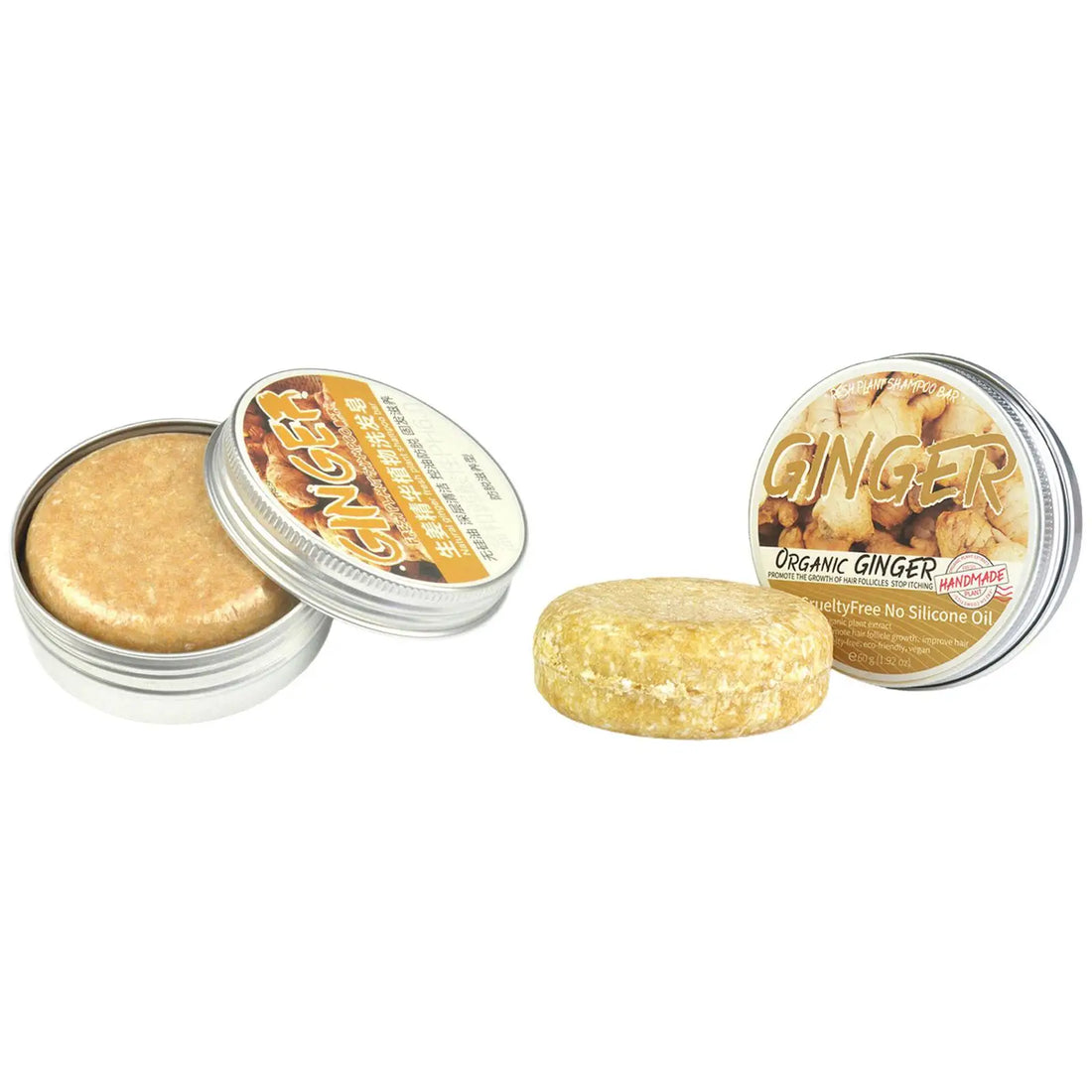 Ginger & Polygonum Shampoo Bar – Cold-Processed, Plant-Based Hair Care