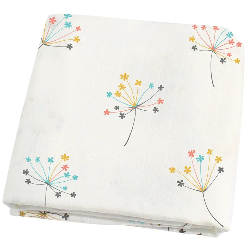 Bamboo Muslin Baby Swaddle Blanket – 120x120cm