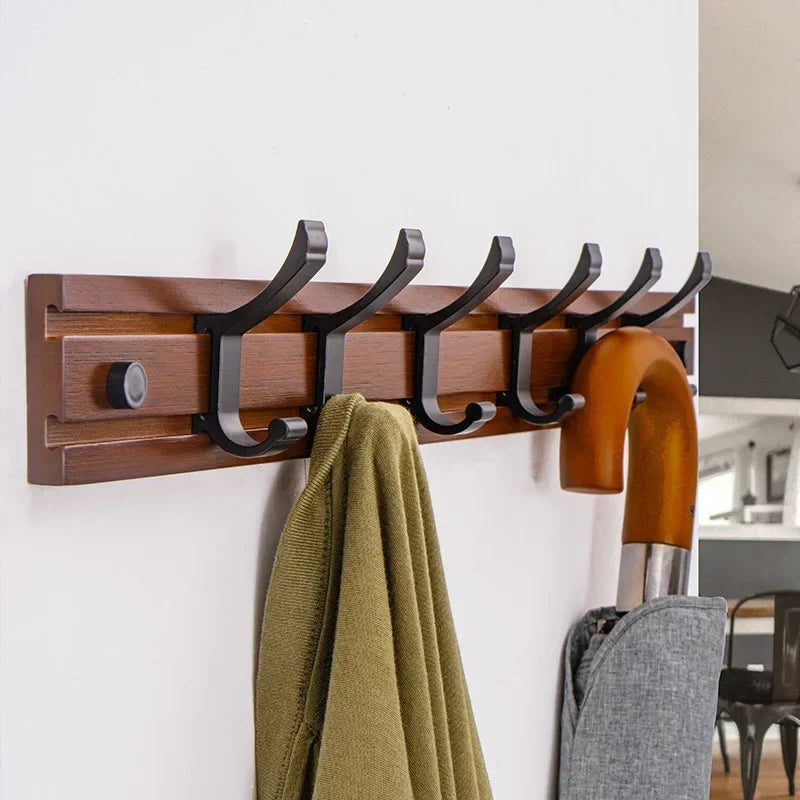 Nordic Style Bamboo Coat Rack – Bedroom & Living Room Clothes Hanger with Hooks