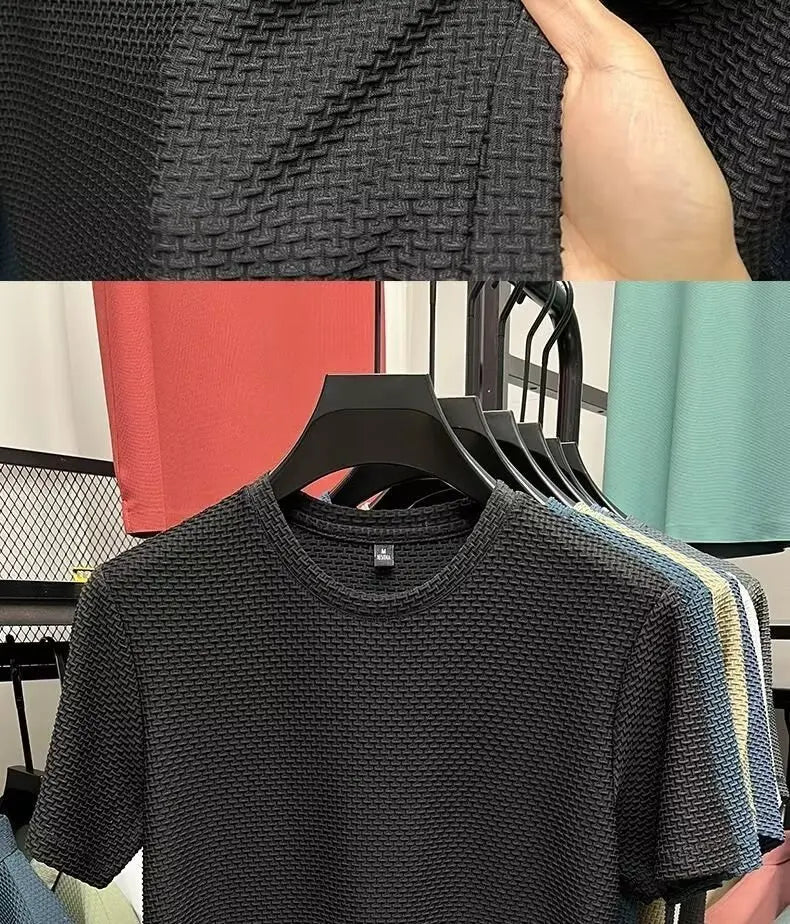 MINISO Men's Bamboo Mesh Ice Silk Short-Sleeve T-Shirt