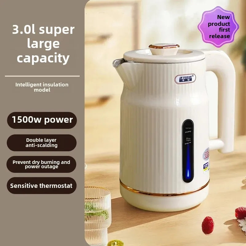 Large Capacity Automatic Breakdown Electrical Kettle – Half Sphere Shape Insulated Thermal Water Heater for Dormitory and Home Use