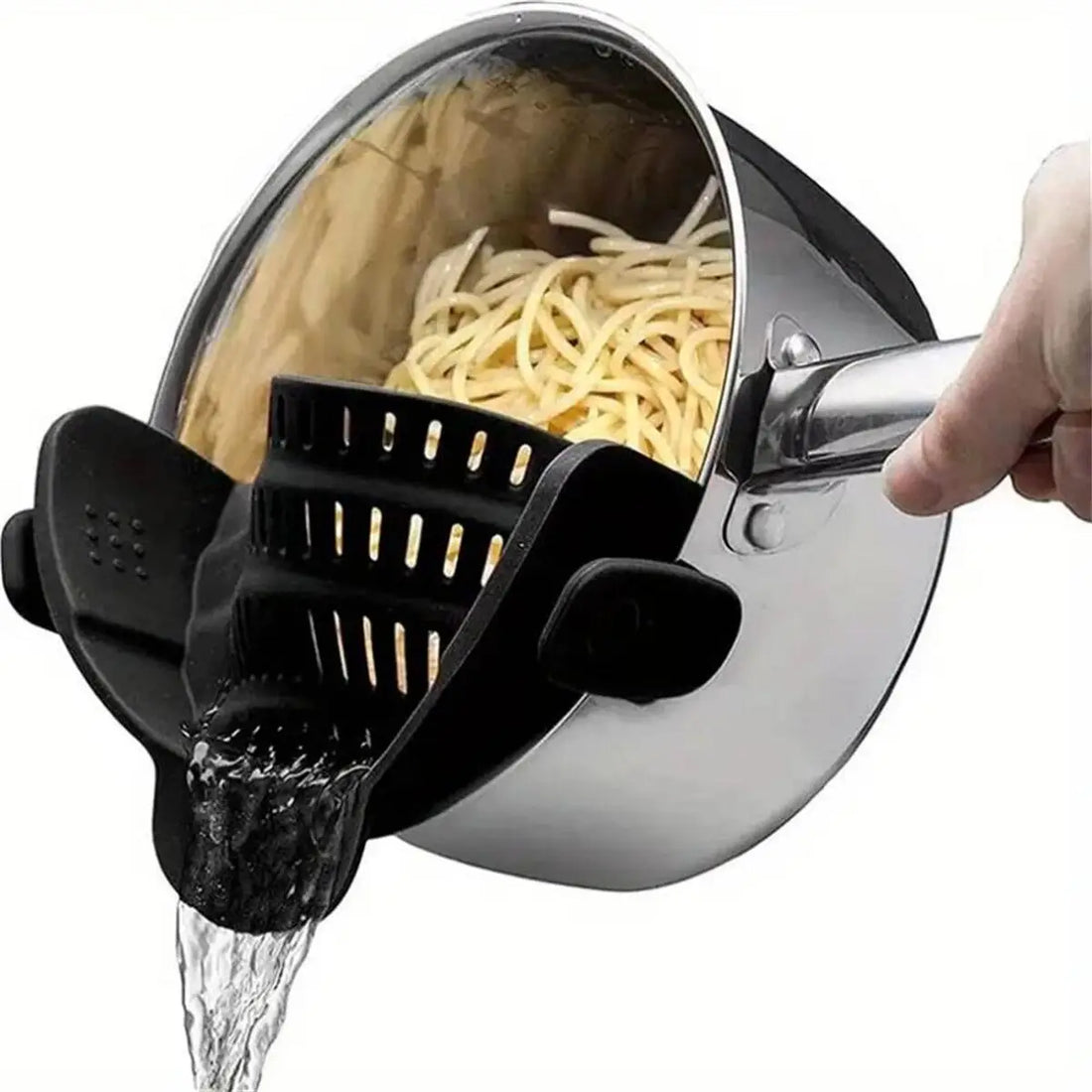 1PC Adjustable Clip-On Pot Strainer – Strainer for Pots, Pans, and Bowls, Kitchen Pot Strainer