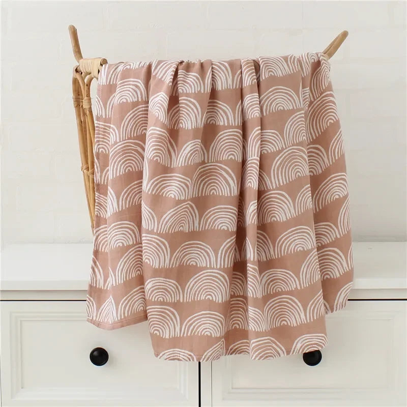 Bamboo Muslin Baby Swaddle Blanket – 120x120cm