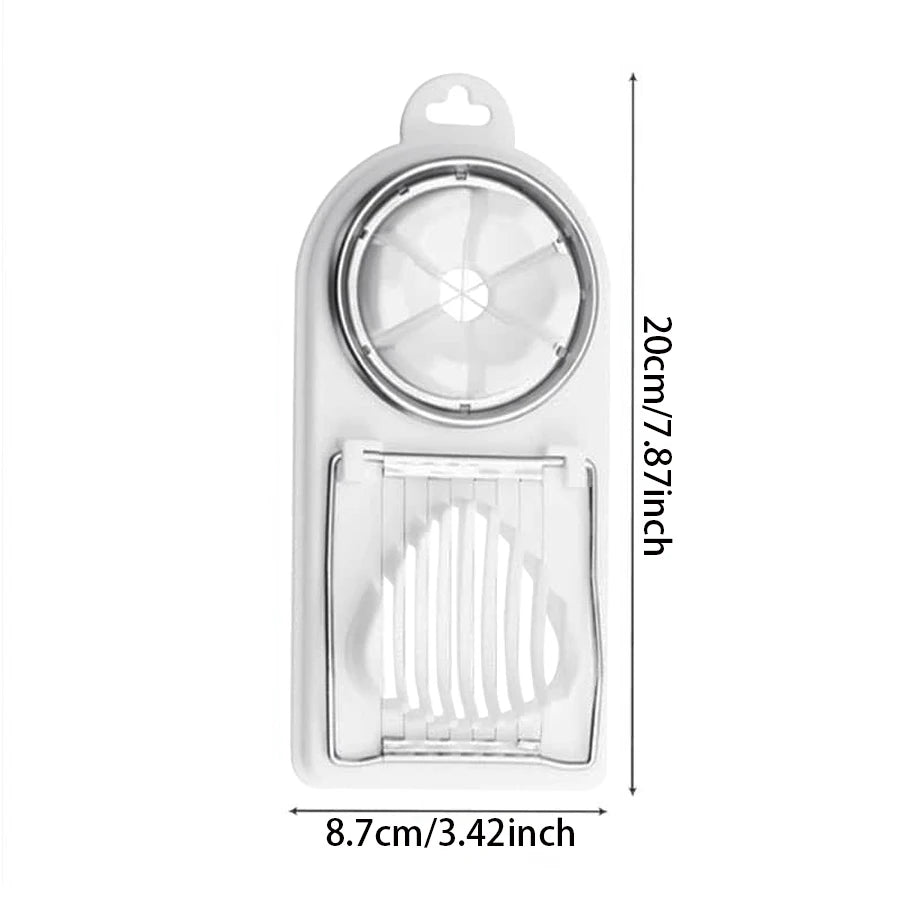 Multifunctional PP Base Egg Cutter – 2-in-1 Stainless Steel Wire Pull Egg Cutter, High-Quality Kitchen Accessory Tools