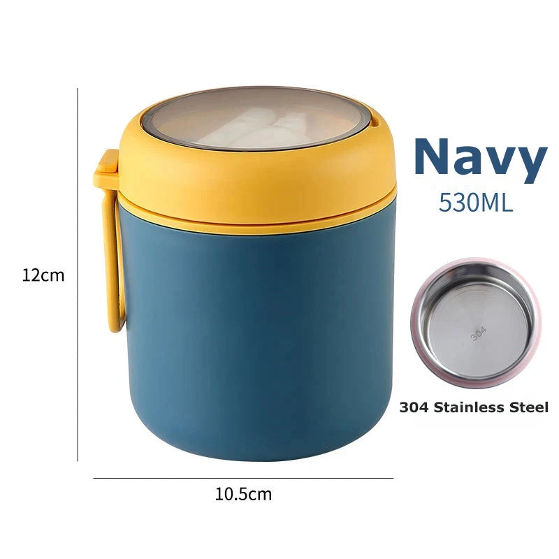 530ML/710ML Food Thermal Jar – Insulated Soup Cup Thermos for Hot Food, Stainless Steel Lunch Box for Kids