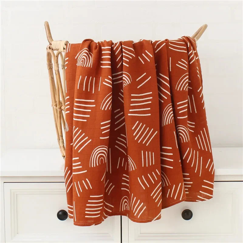 Bamboo Muslin Baby Swaddle Blanket – 120x120cm